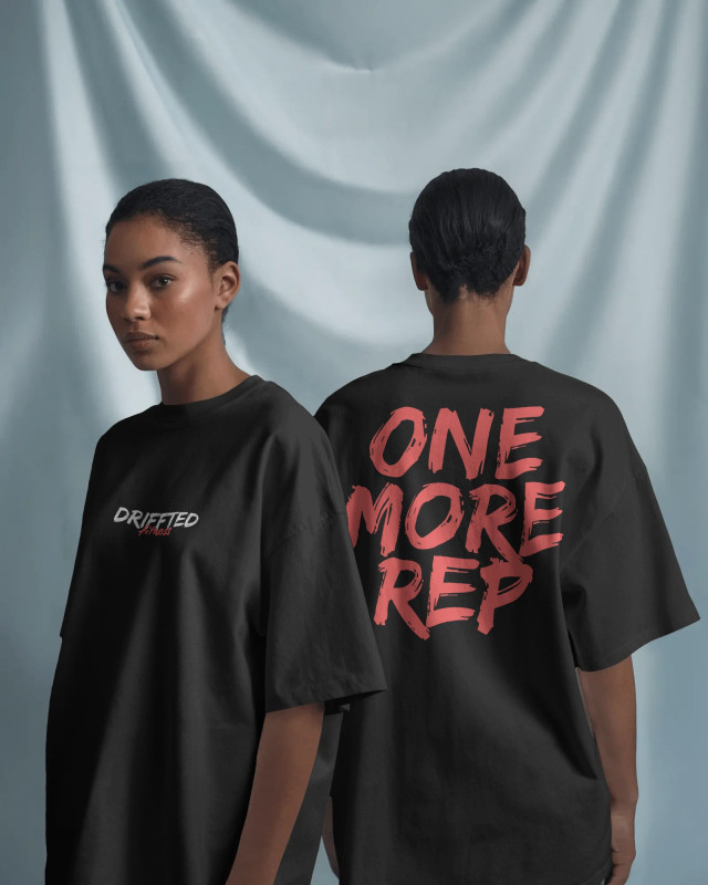DRIFFTED Oversized Unisex Gym Aesthetic T-Shirt - "One More Rep" Edition