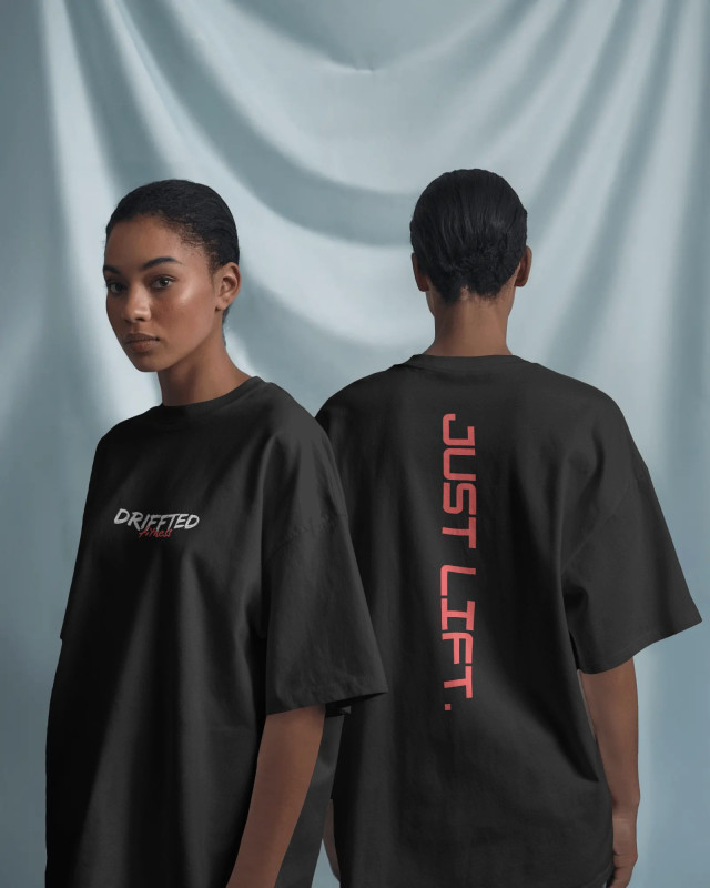 DRIFFTED Oversized Unisex Gym Aesthetic T-Shirt - "Just Lift" Edition