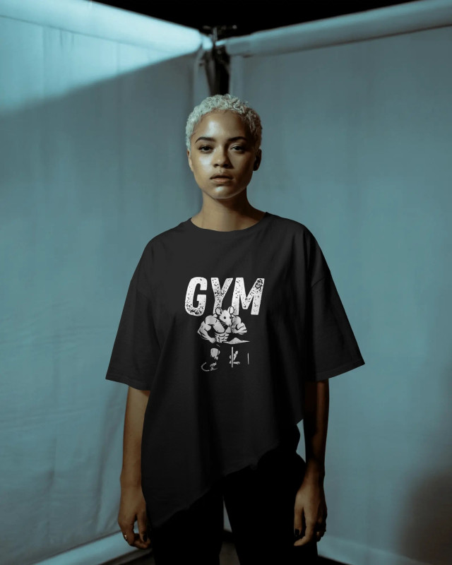 DRIFFTED Oversized Unisex Gym Aesthetic T-Shirt - "GYM RAT" Edition